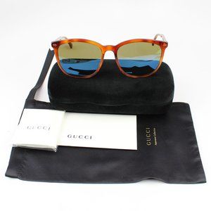 Gucci Sunglasses Havana Frame Blue Lens